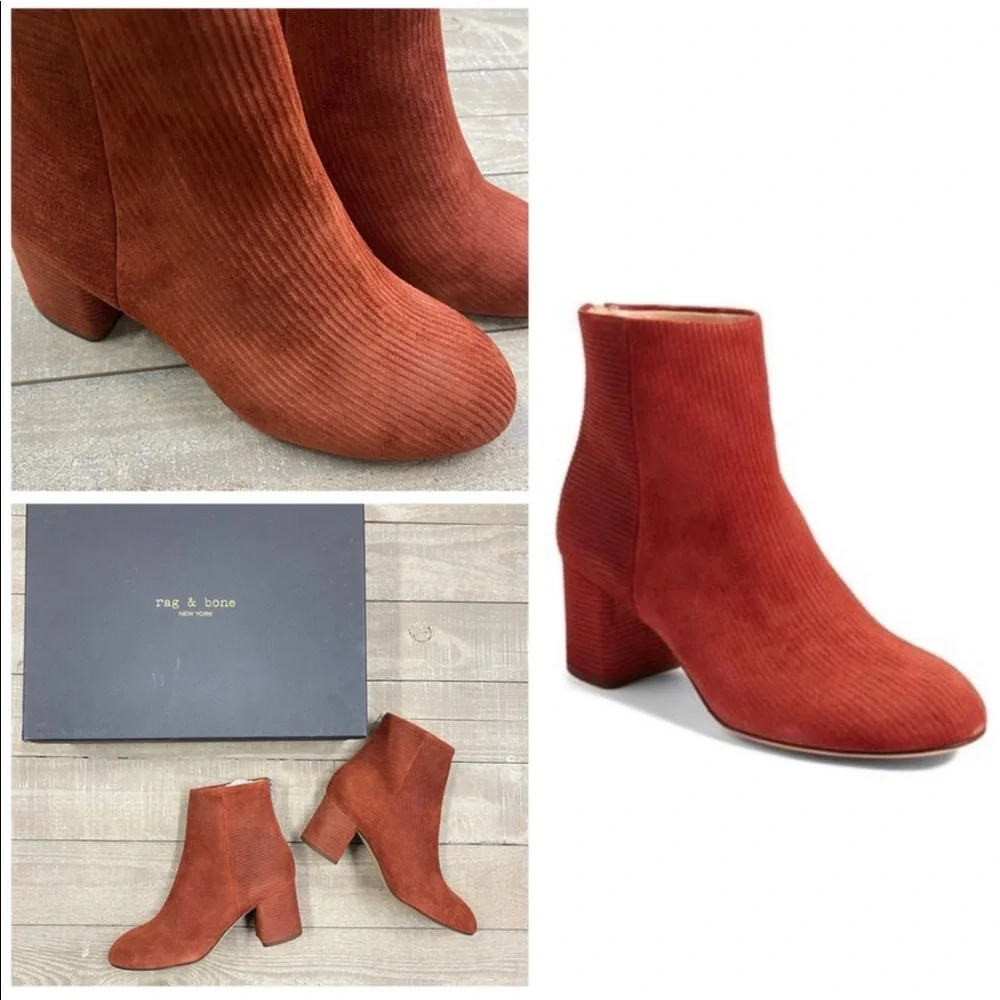 🔥Rag and Bone Drea Boot in Rust Suede - Picture 1 of 6
